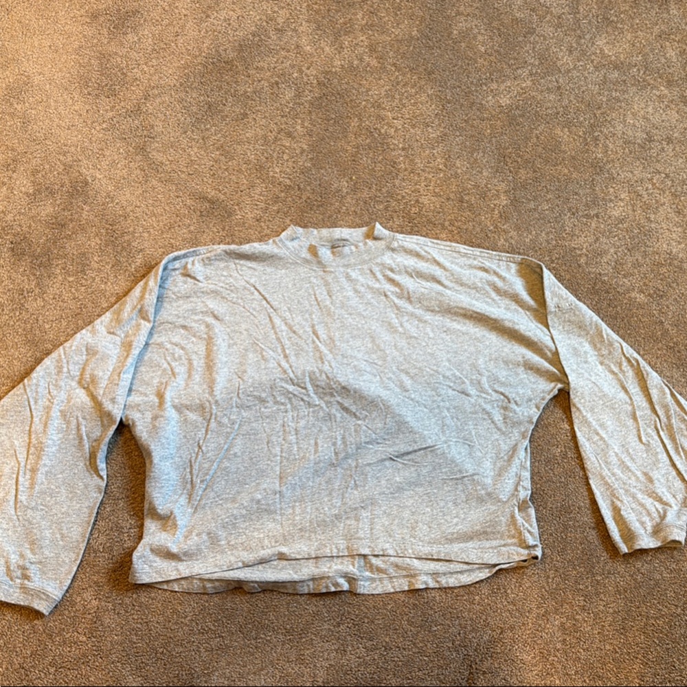 Gray Long Sleeve Top